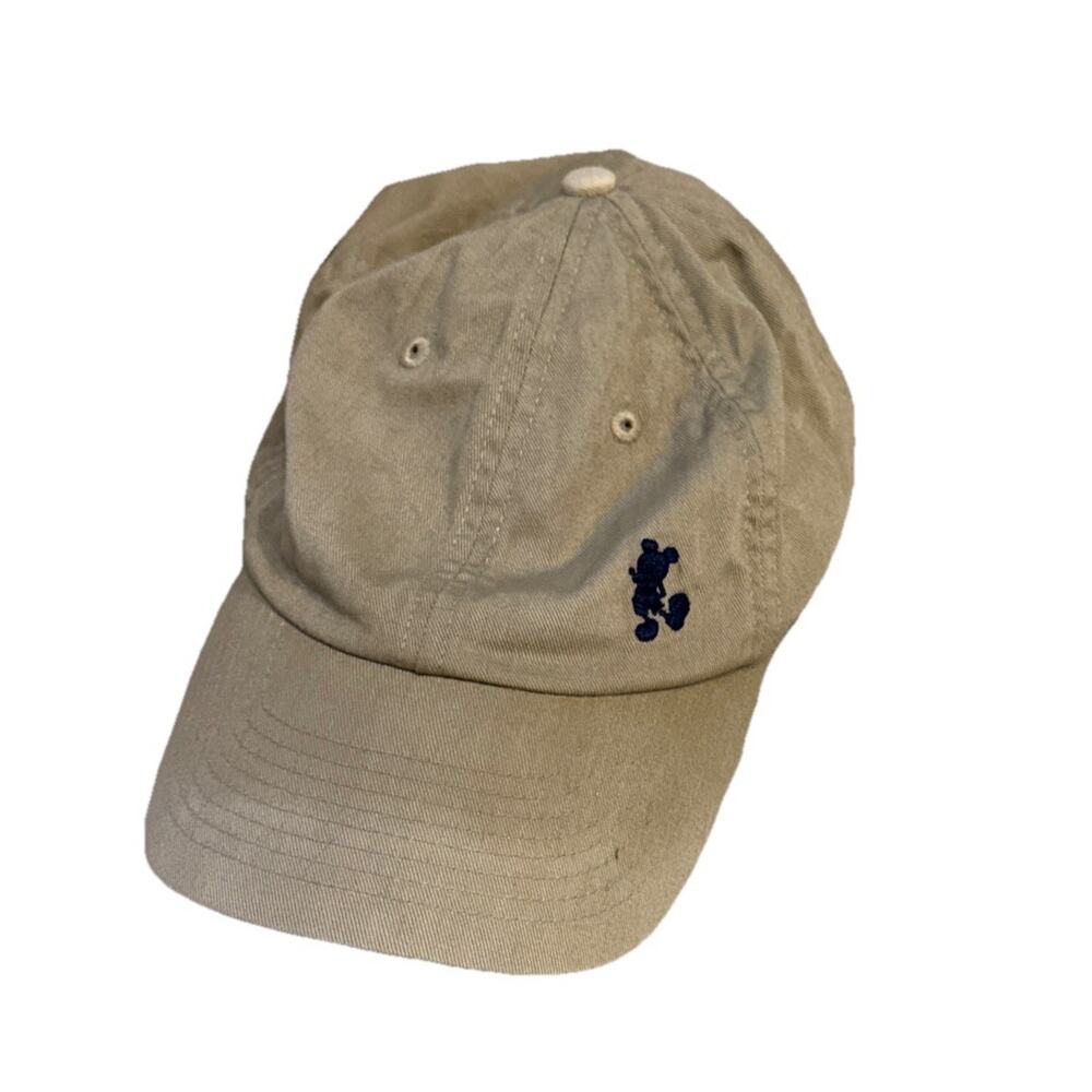 Vintage Disneyland Hat Cap Strapback Tan Mickey Mouse Cartoon Logo Adjustable